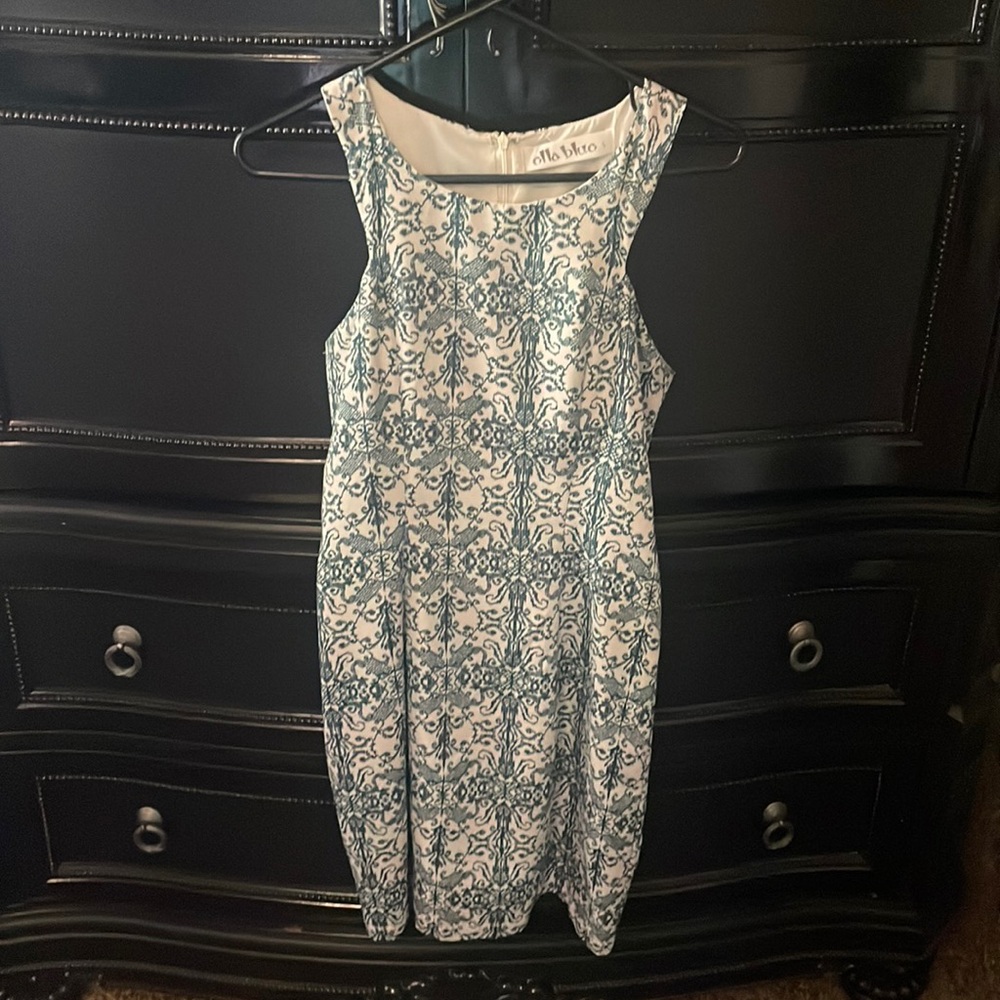 Ella Blue White and Green Sheath Dress